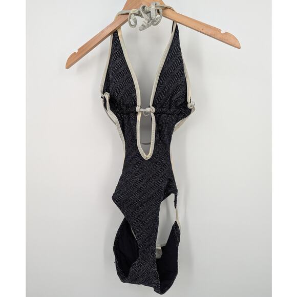 Dark Navy Shimmering InMocean Monokini Swimsuit Size 12 *READ* - Picture 2 of 6